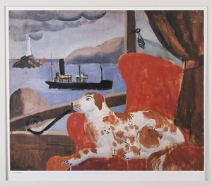 China Dogs St. Ives CHRISTOPHER WOOD vintage LTD ED lithograph print mounted - Picture 1 of 9