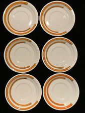 Set of 6 Vintage Retro Mancioli Mancer Hand Painted Saucers Made in Italy 6 1/4â