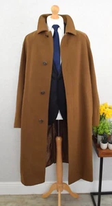 Abrigo BURBERRY Camel Balmacaan Cachemir Talla 44L/54L XL Raglán Nova Check - Imagen 1 de 18