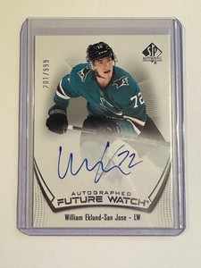 William Eklund 2021-22 SP Authentic Hockey Future Watch Auto No. 177 /999