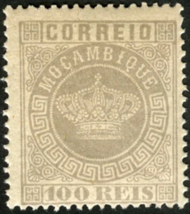 Mozambique 1877 Portuguese Crown 100 Reis MNH (SC# 12) - Picture 1 of 1
