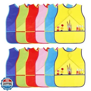 Guiqulai 12 Pezzi Arte Smock per Bambini Impermeabile Artista Pittura Grembiuli Bambino - Foto 1 di 5