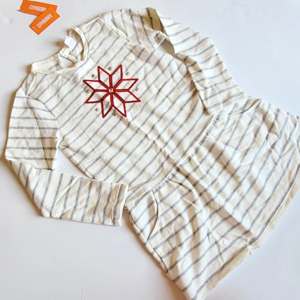 Vestido estrela listrado cinza Gymboree Girls tamanho 8 "Holiday Shop" novo com etiquetas - Imagem 1 de 2