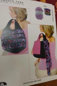 Plymouth Knitting Pattern P466 Felted Bags & Scarf Galway with Parrot purse - Picture 1 of 1