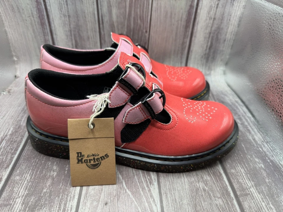 Dr. Marten's Pink 8065 Gradient Glitter Mary Jane Junior Girl Shoe 5 - Image 1 of 4