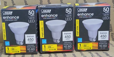 Feit Electric Enhance Light Bulb PAR20 Flood 5W Bright White Dimmable bx262 - Image 1 of 3