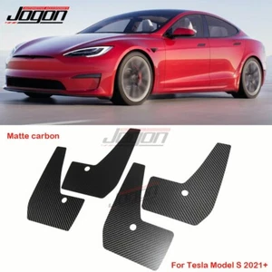 Guardabarros guardabarros de barro de carbono mate para Tesla Model S a cuadros 2021 2022-23 - Imagen 1 de 9