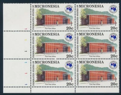 Micronesia sc# 21 MNH Block of 6 - Truk Post Office - Ausipex 1984 - Image 1 of 2