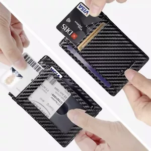 Travelambo Front Pocket Minimalist Leather Slim Wallet New Blocking Carbon Box - Picture 1 of 6
