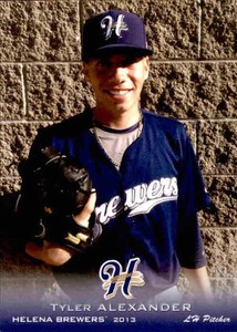 2013 Helena Brewers Grandstand #3 Tyler Alexander Tampa Florida FL Baseball Card
