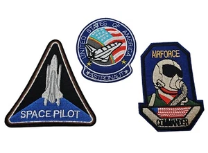 Collection Of 3 USA Space Air force Astronaut Cloth Patch Badges - Picture 1 of 11