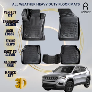 Floor Mats Liners For JEEP Compass 2017-2024 All Weather Heavy Duty Car Rugs - Picture 1 of 9