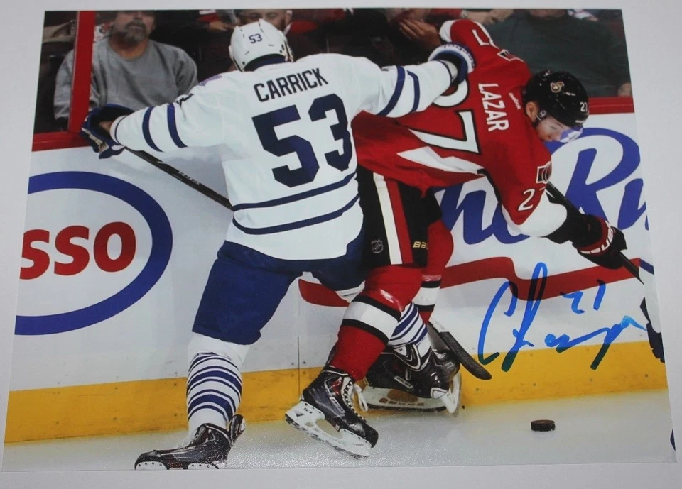 FOTO ASSINADA POR CURTIS LAZAR 8X10 OTTAWA SENATORS CERTIFICADO DE AUTENTICIDADE - Imagem 1 de 1