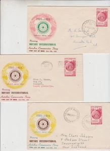 Stamp 1955 Australia 3&1/2d Rotary International 3 Wide world dates cachet FDC - Picture 1 of 1