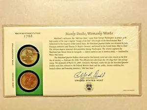 U.S. Mint 2000 Maryland P&D Quarters 1st Day Cover Set 2 Coins #15373 - Picture 1 of 3