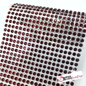 500 Selbstklebende 4mm Schmuck- Strass- Glitzersteine Verzieren Bordeaux/Weinrot - Bild 1 von 4