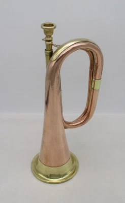 Civil War Era Solid Copper & Brass Made Bugle US Military Cavalry Horn Musical - Image 1 of 3