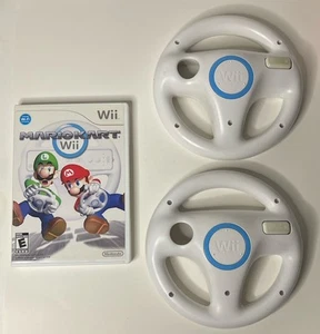 Mario Kart Spiel CIB Nintendo Wii Bundle mit 2 Lenkrädern OEM getestet & funktioniert - Bild 1 von 17