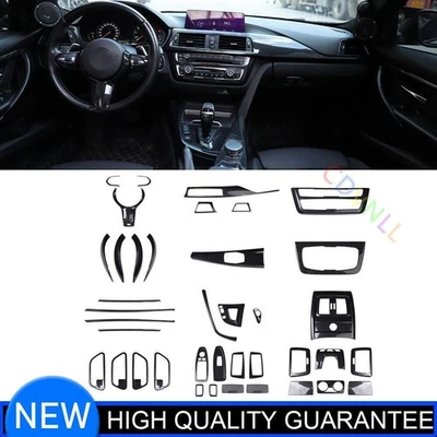 Kit completo de cubierta de decoración para molduras interiores de fibra de carbono apto para BMW Serie 3 14-2018 Foto 1 de 4