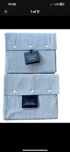 $490 NEW Ralph Lauren Workshirt Chambray Blue 2 PC SHEET SET Flat + Fitted KING - Picture 1 of 6