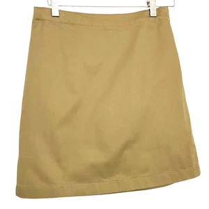 Lands End Skort Girls Size 10 Khaki Tan School Uniform Chino Flat Front - Picture 1 of 7