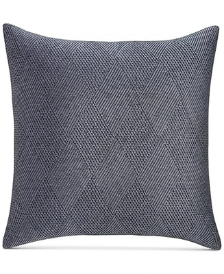 Hotel Collection Composite Geometric European Sham – Pima Cotton Sateen, Indigo - Image 1 of 4