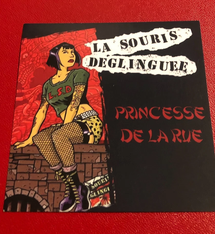  Ancien Autocollant - LA SOURIS DEGLINGUEE - PUNK ROCK  - Imagen 1 de 1