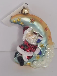 RARO!!! Ornamento in vetro vintage Christopher RADKO 2000 NICHOLAS MOON DREAMER - Foto 1 di 10