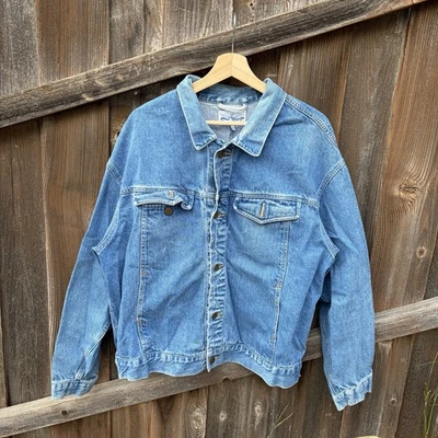 Chaqueta vaquera Perry Ellis vintage años 80 XL buen ajuste cuadrado Foto 1 de 4