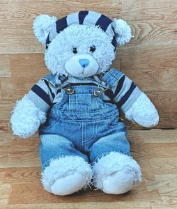 Hellblauer zotteliger Teddybär Shirt Hoodie Overall 16 Zoll Plüsch Build a Bear - Bild 1 von 5