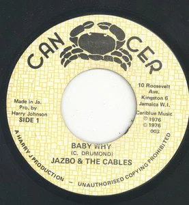 " BABY WHY." jazbo & The Cables. CANCER 7in 1976. - Picture 1 of 2