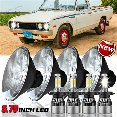 Faros LED redondos 4 piezas DOT 5,75" 5-3/4" para camioneta Datsun 620 1972-1974 Foto 1 de 4