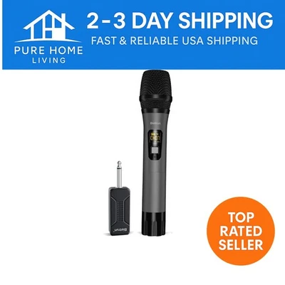 Unidirectional UHF Wireless Microphone for Amplifiers & Karaoke - Mute Function - Immagine 1 di 4