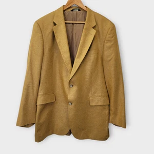 Jos A Bank 100% Silk Blazer Sport Coat Mens Size 44 L Gold Evening Classic - Picture 1 of 9