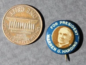 1920 Republican Ohio Governor Warren G. Harding for President 5/8" photo pin-- - Picture 1 of 1