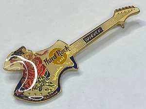 Vintage Hard Rock Cafe Jacket Pin Bangkok Thailand Valentine's Day 1999 Guitar - Picture 1 of 3
