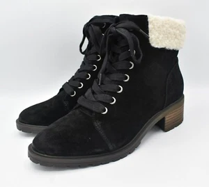 Lucky Brand Womens Size 8.5 Jacenia Suede Shearling Black Fashion Winter Boots - Picture 1 of 11