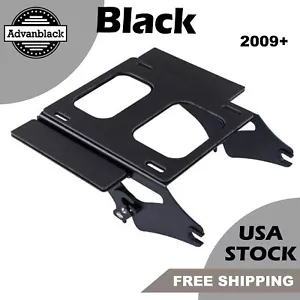Advan Black Detachable Two Up Tour Pak Mounting Rack For Harley Touring 2009+ - Picture 1 of 7
