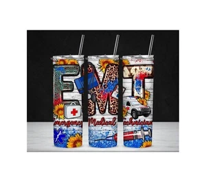 Vaso delgado de 20 oz sublimación EMT TÉCNICOS MÉDICOS DE EMERGENCIA - Imagen 1 de 9