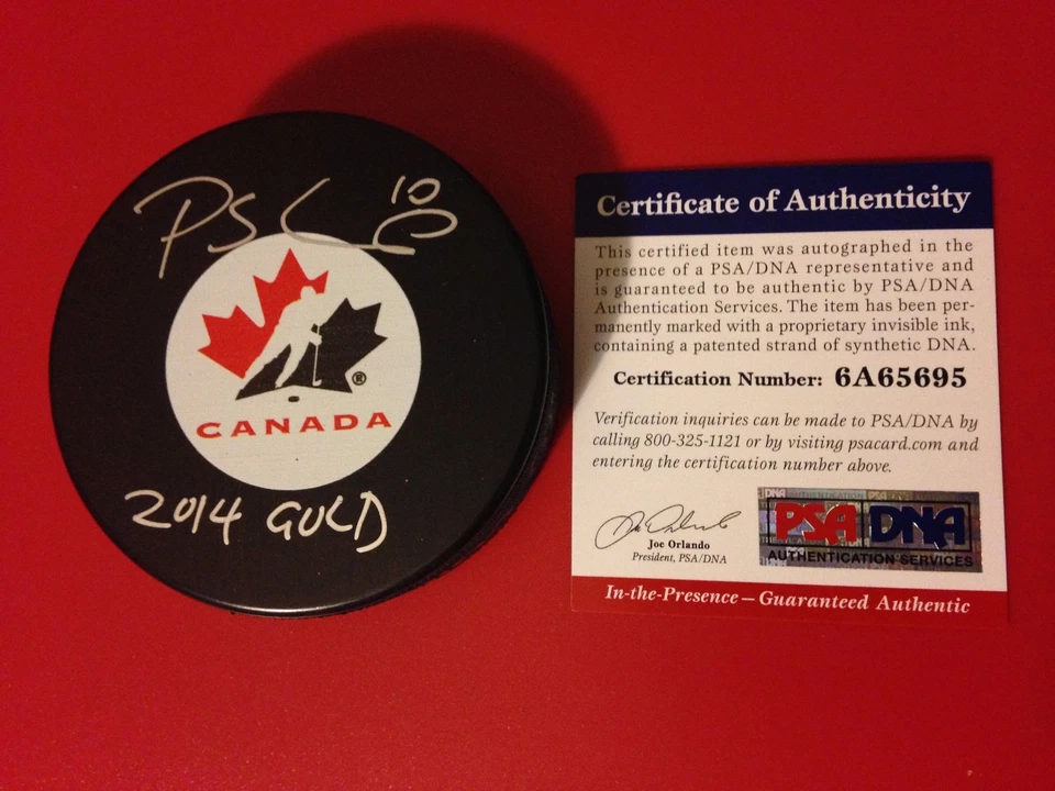 Patrick Sharp Gold Medal Olympic Signed Auto Puck Holder PSA/DNA - Image 1 of 1