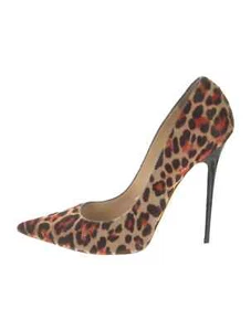 JIMMY CHOO Anouk Neutrals Ponyhair Animal Print Pumps Size 9.5 IT 39.5 Good Cond - Picture 1 of 5