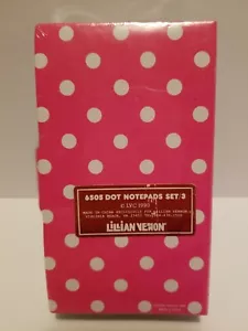 Bloc de notas con bolígrafo paquete de 3 lunares Lilian Vernon 1990 vintage NUEVO ENVÍO GRATUITO - Imagen 1 de 4