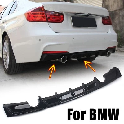 Rear Bumper Diffuser For BMW 3Series F30 F31 325i 335i M-Sport 12-18 Gloss Black - Image 1 of 4