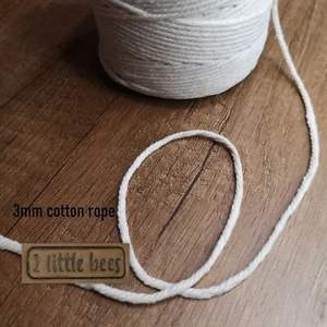 3MM Cotton Macrame Cord Twisted String Hand Rustic Craft Rope - Picture 1 of 4