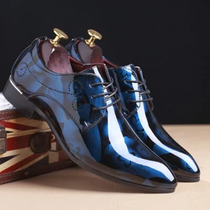 Scarpe Classiche per uomo elegante con lacci ottimo festa da 37 a 48 lucido - Picture 1 of 14