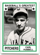 1987 TCMA 1982 Greatest Pitchers Carl Hubbell New York Giants #37