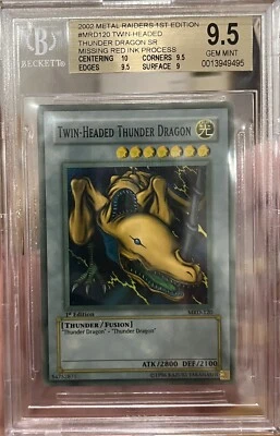 Yu-Gi-Oh! Twin-Headed Thunder Dragon Metal Raiders MRD-120 1st Ed Max Fade BGS - Image 1 of 4