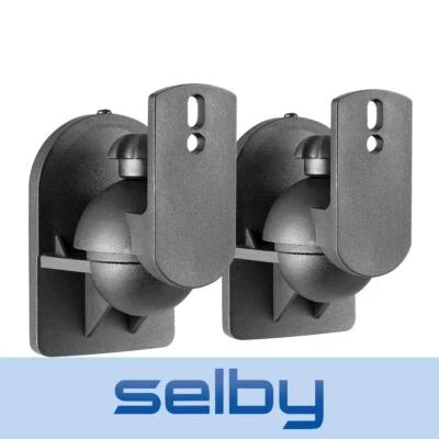 Satellite Speaker Adjustable Pivot Wall or Ceiling Brackets Pair up to 3kg - image 1 of 4