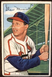 1952 Bowman #196 Stan Musial HOF - St. Louis Cardinals (creased)