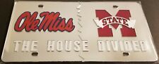OLE MISS- MISSISSIPPI STATE BULLDOGS "HOUSE DIVIDED" License Plate, NCAA Product